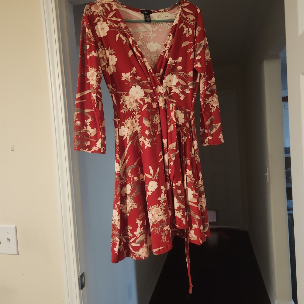 Rue21 Red Floral Wrap Dress